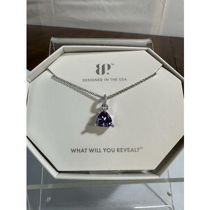 NIB Bomb Party Necklace NK51750 Timeless In Details Lav Topaz CZ 18" Rhodium P