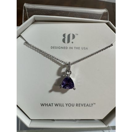 NIB Bomb Party Necklace NK51750 Timeless In Details Lav Topaz CZ 18" Rhodium P
