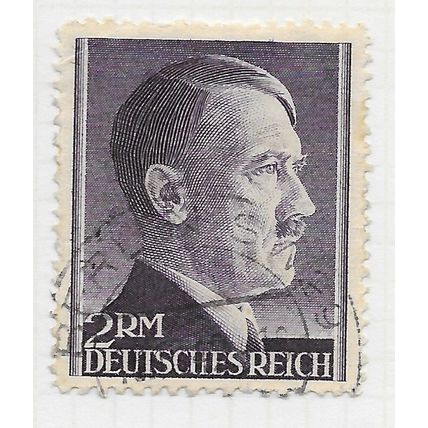 GERMANY 1942 HITLER HEAD 2RM USED Mi 800 P12 BERLIN POSTMARK flt