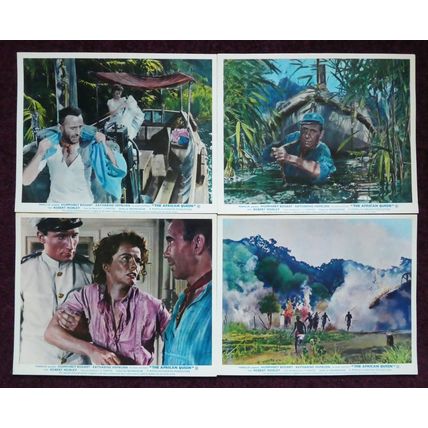 AFRICAN QUEEN, The (1951) 8 UK FOH / Lobby cards ***H. Bogart & K. Hepburn***