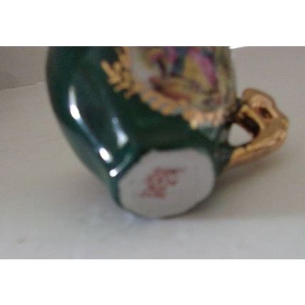 My Treasure Collectible Genuine Porcelain Miniature Demitasse Teacup and Saucer
