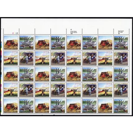 2437b, MNH 25¢ Dark Blue Omitted Error Pane of 40 Errors PFC Cert - Stuart Katz