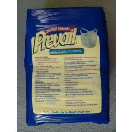 90 PREVAIL BELTED SHEILDS 3 PACKS DISPOSABLE ADULT INCONTINENCE UNDERGARMENTS