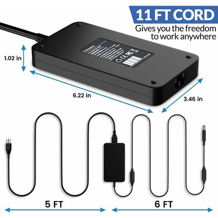 Dell 240W AC Adapter for Alienware & Dell Laptops - Charger for G3/G5/G7/G15 & A
