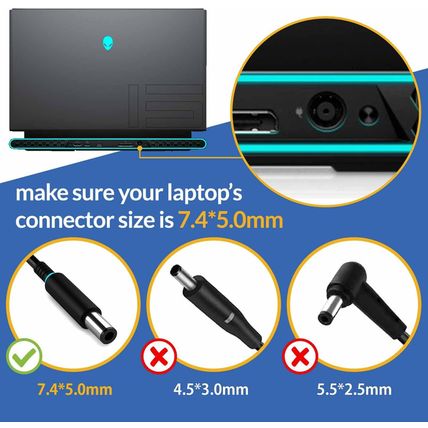 Dell 240W AC Adapter for Alienware & Dell Laptops - Charger for G3/G5/G7/G15 & A