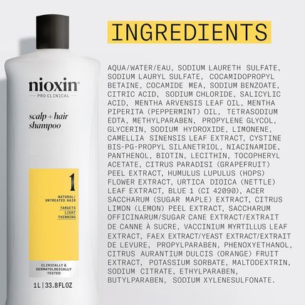 Nioxin System 1 Scalp + Hair Thickening Shampoo | for Natural Hair with Light Th