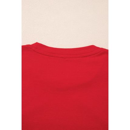 Red Merry Christmas Graphic Crewneck T Shirt