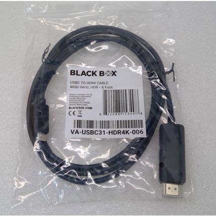 LOT OF 10 Black Box USB-C to HDMI Active Adapter Cable, 4K 60Hz, HDR, 6ft