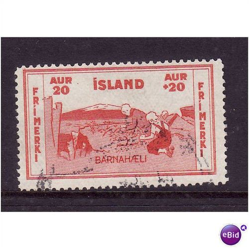 ICELAND 1933 SG202 20a + 20a Red fine used