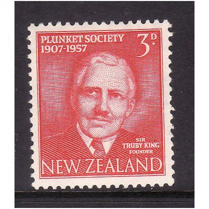 NEW ZEALAND 1957 Sg760 Plunket 3d Carmine Red m / mint