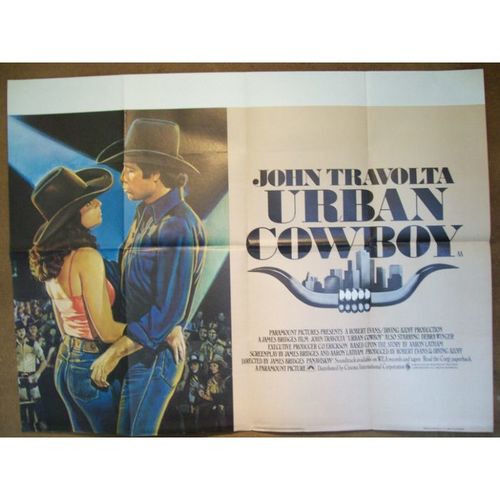 URBAN COWBOY John Travolta, Debra Winger 1980 Movie Quad Poster