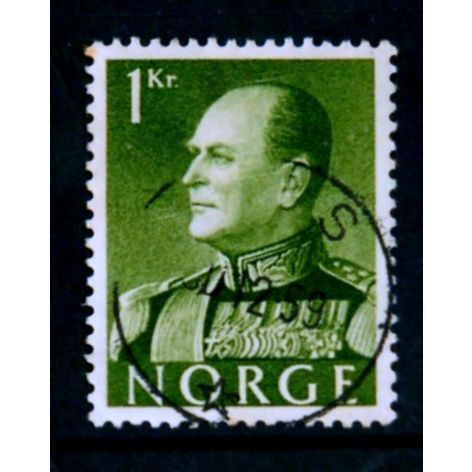 NORWAY 1958 SG 485 1K GREEN KING OLAV V FINE USED