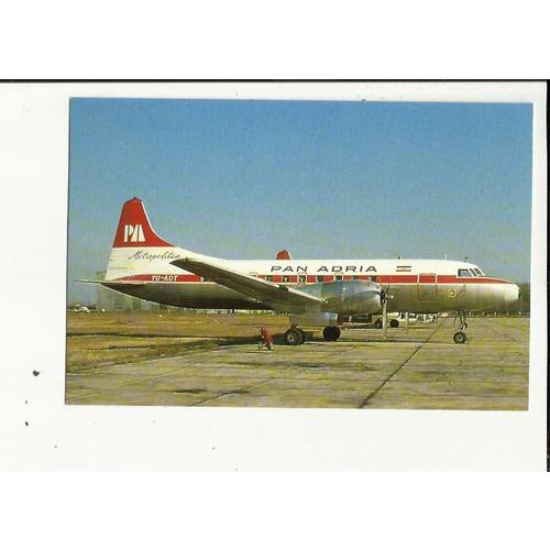 Aviation PAN ADRIA CONVAIR 440 Postcard by J.J. (25)
