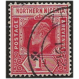 Northern Nigeria 1910 SG29 1d Carmine Fine Used . ..