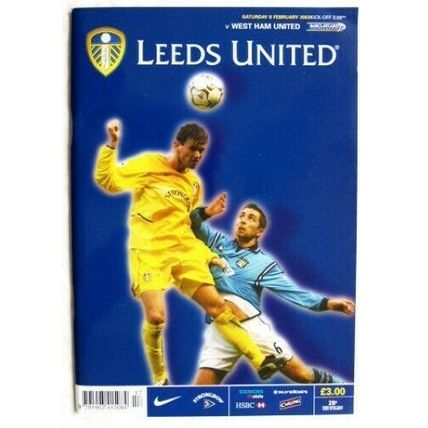 2003 programme Leeds United v. West Ham United - with Mark Viduka poster