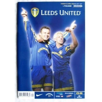 2003 programme Leeds United v. Fulham - with Lucas Radebe poster