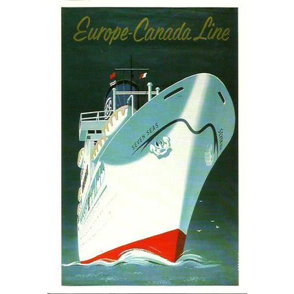 Advertising EUROPE-CANADA LINE Postcard (Santoro M639)