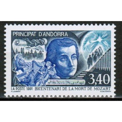 1991 Andorra - Sc# 409 Mint NH - Music / Mozart 3.40fr