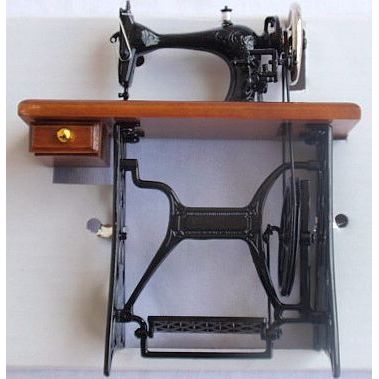 Wood and metal sewing machine miniature