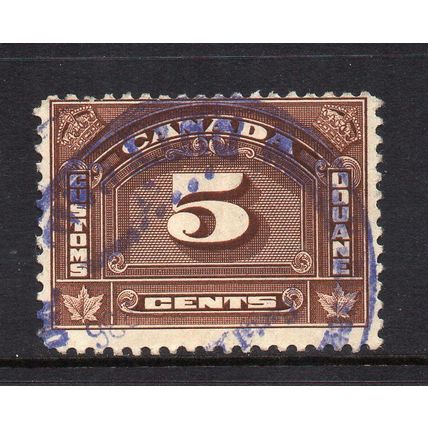 Canada - 5c Brown Customs Duty Stamp, Used