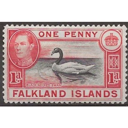 Falkland Islands 1938 SG 147a 1d Black & Vermilion Mounted Mint ..