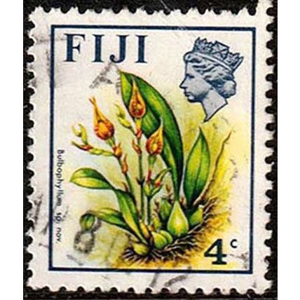 Fiji 1971 Flowers 4c Used Stamp Queen Elizabeth II. QE II