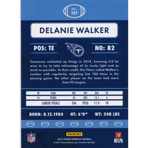 2015 Donruss Football 127 Delanie Walker Tennessee Titans