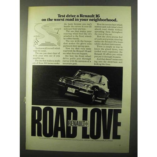 1971 Renault 16 Car Ad - Worst Road in Neighborhood