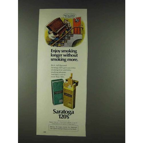 1978 Saratoga 120's Cigarettes Ad - Smoking Longer