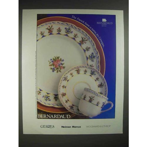 1988 Bernardaud Chateaubriand China Ad - Limoges