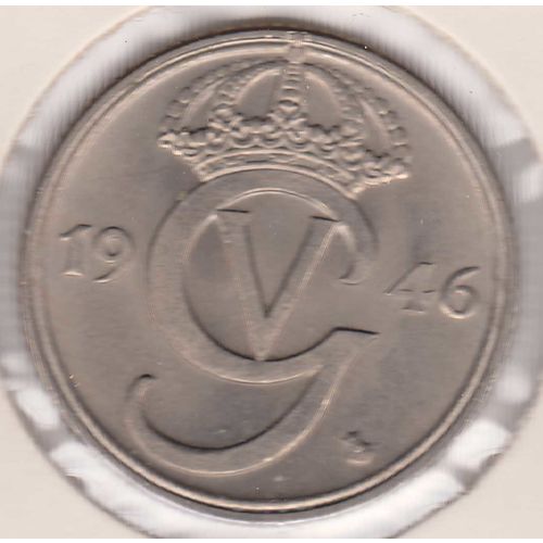 Sverige / Sweden - 50öre 1946 nickel quality 01/0 (ex J.Pedersen)