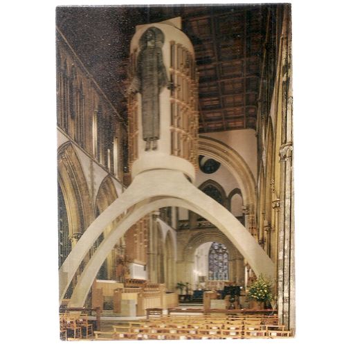 LLANDAFF CATHEDRAL, Wales. used vintage postcard 1974 postmark =