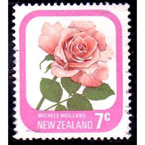 New Zealand 1975 Rose 7c Used Stamp