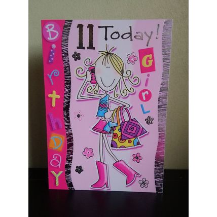 Age 11 Birthday Card - Girls - 007