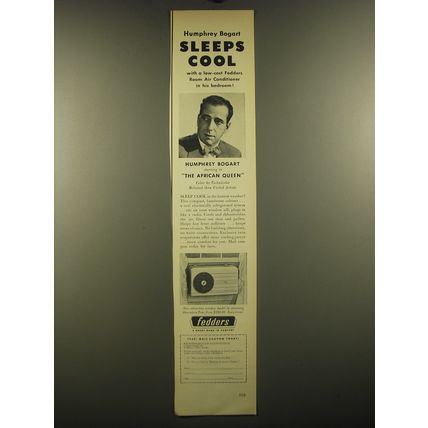 1952 Fedders Air Conditioner Ad - Humphrey Bogart Sleeps