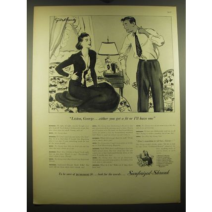 1938 Sanforized Shirts Ad - art by Gilbert Bundy - Listen, George
