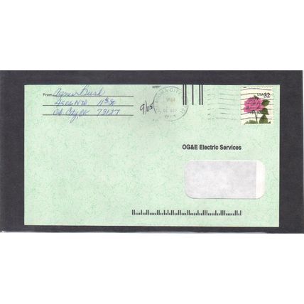 2492 32c Pink Rose Misperfed On Cover CV42719