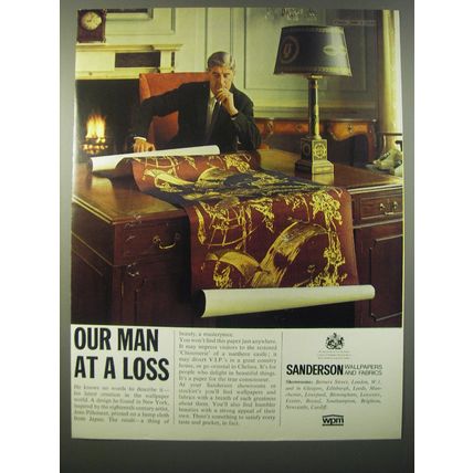 1965 Sanderson Wallpapers and Fabrics Ad - Our man at a loss