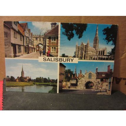 SALISBURY, MULTIVIEW used postcard by J Salmon 1984 postmark =