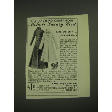 1974 J. Jill Mohair Luxury Coat Advertisement - The traveling companions