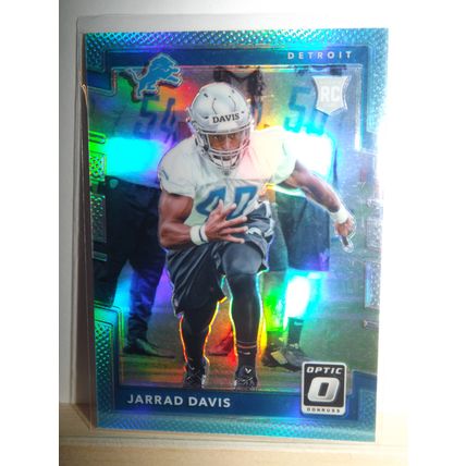2017 Panini Optic JARRAD DAVIS (Lions) Prizm Aqua Rookie Card #110 198/299