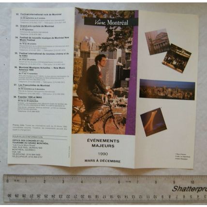 1990 leaflet Vivre Montréal Événements majeurs