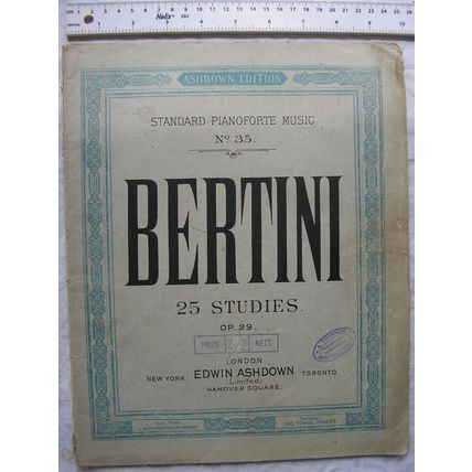 Vintage: Twenty Five Preparatory studies Bertini Op. 29