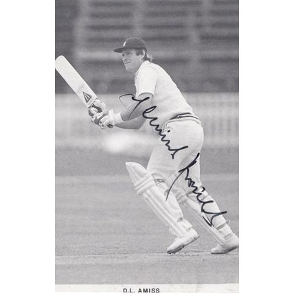 Dennis Amiss Cricket Card Hand Signed Limited Edition Photo Postcard