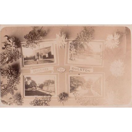 Greetings From Oulston Antique Real Photo Yorkshire Local Camerman Postcard