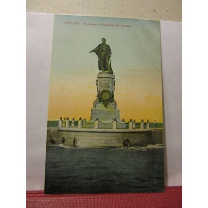 MONUMENT TO FERDINAND DE LESSEPS, PORT-SAID, EGYPT unused postcard =