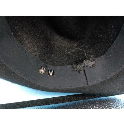 Black Fedora Wool/Felt Gentlemen's Hat - Rope Banding - Beautiful! Small/Med.