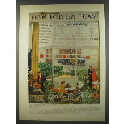 1956 Hilton Hotels Ad - Hilton hotels lead the way ..in modern design