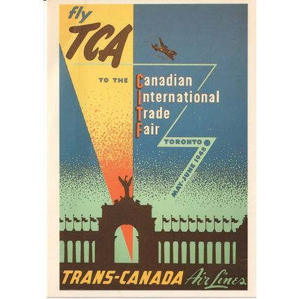 Canada Postcard - Trans Canada Airlines Poster of 1948