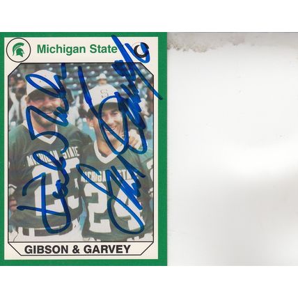 KIRK GIBSON & STEVE GARVEY 1990 AUTO MICHIGAN STATE ALUMNI TO LA DODGERS & HOF